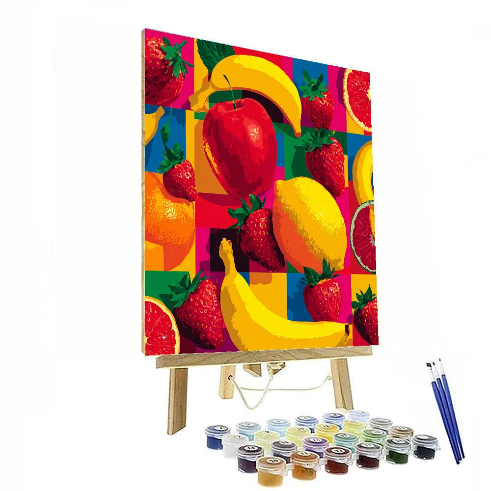 Andy Warhol Inspired Colorful Fruit Collage painting number kit