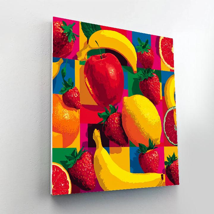 Andy Warhol Inspired Colorful Fruit Collage painting number kit