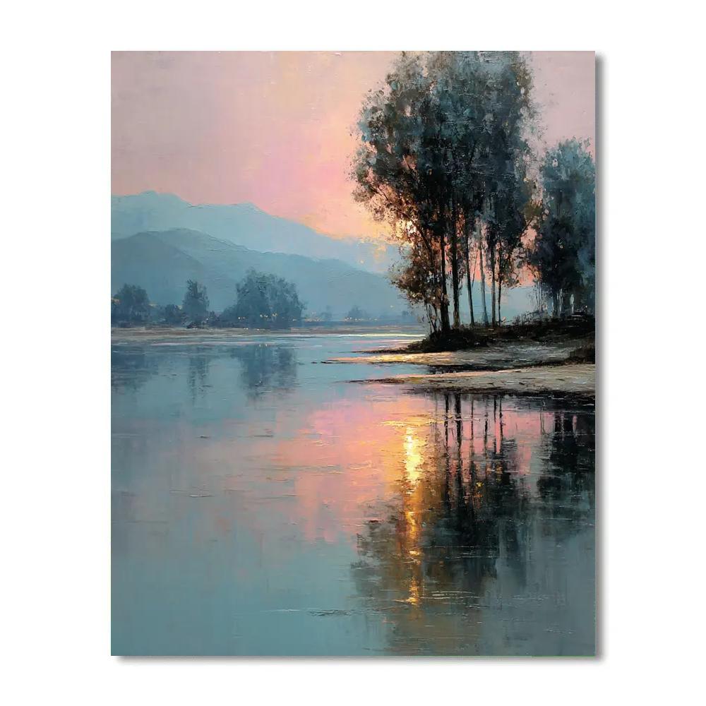 Claude Monet Inspired Misty River Sunrise Paint by numbers kits