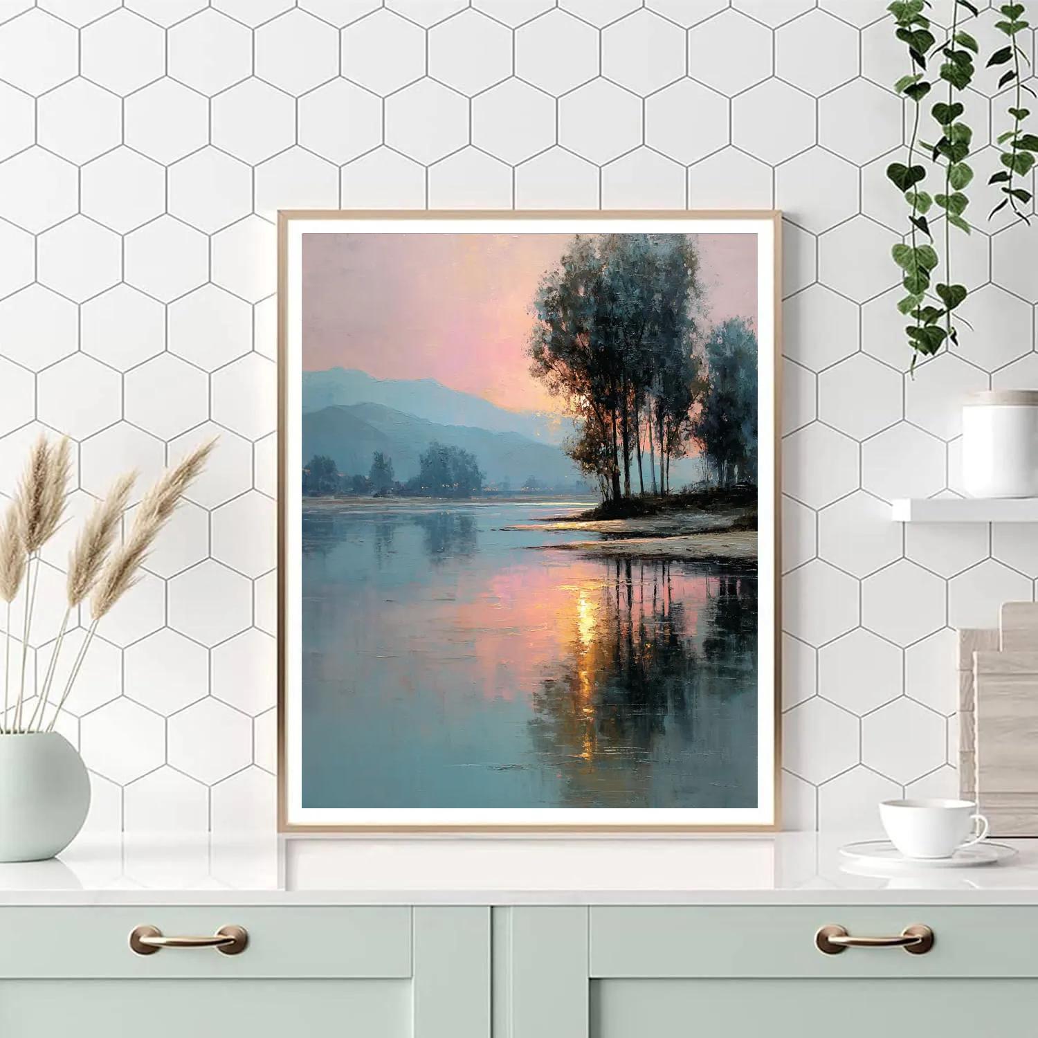 Claude Monet Inspired Misty River Sunrise Paint by numbers kits