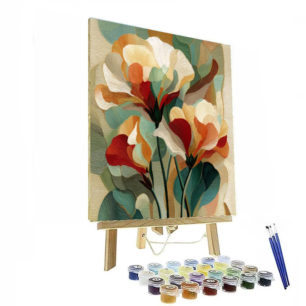 Georgia OKeeffe Inspired Abstract Desert Flowers Number painting