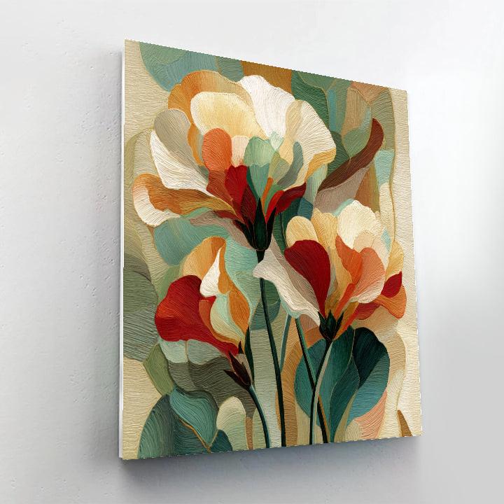 Georgia OKeeffe Inspired Abstract Desert Flowers Number painting