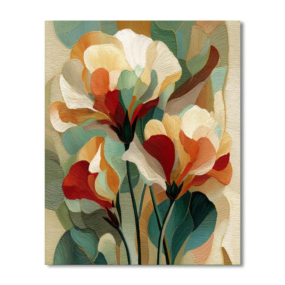 Georgia OKeeffe Inspired Abstract Desert Flowers Number painting