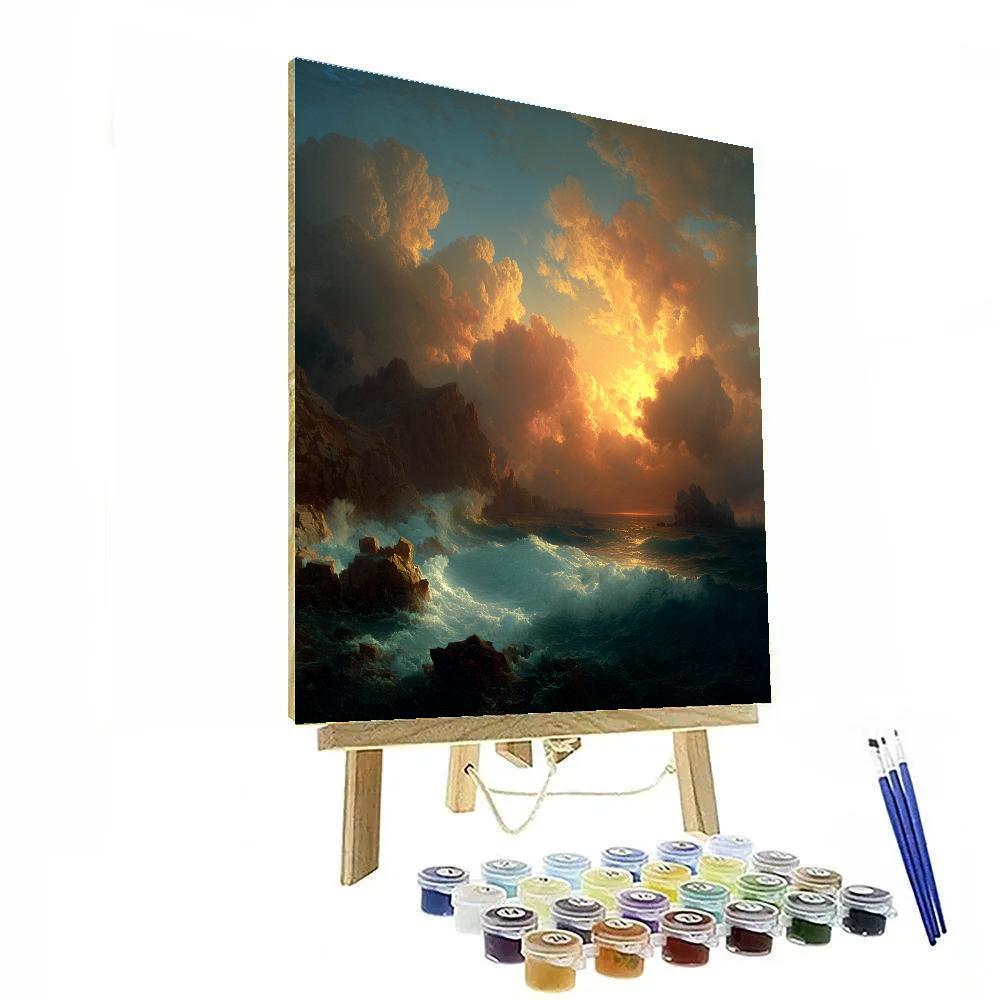 J.M.W. Turner Inspired Stormy Coastal Sunset Paint by numbers kits