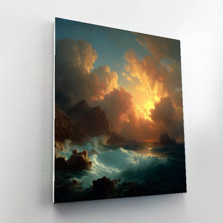 J.M.W. Turner Inspired Stormy Coastal Sunset Paint by numbers kits