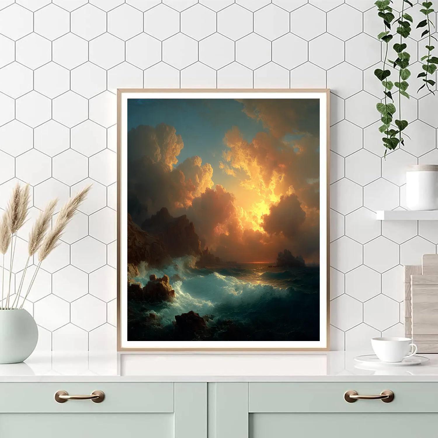 J.M.W. Turner Inspired Stormy Coastal Sunset Paint by numbers kits