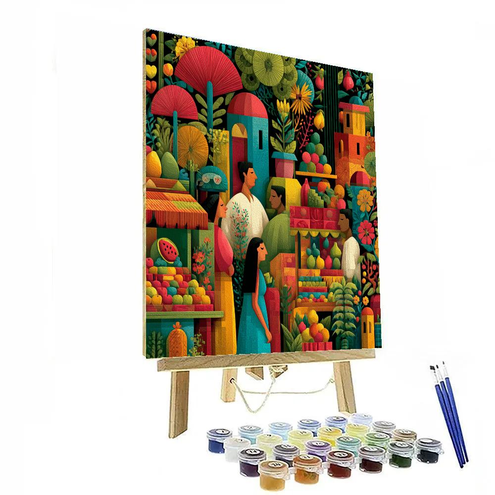 Henri Matisse Inspired Colorful Market Scene DIY paint by numbers