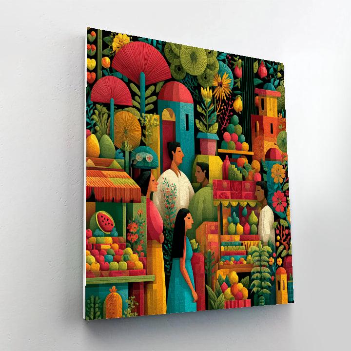 Henri Matisse Inspired Colorful Market Scene DIY paint by numbers