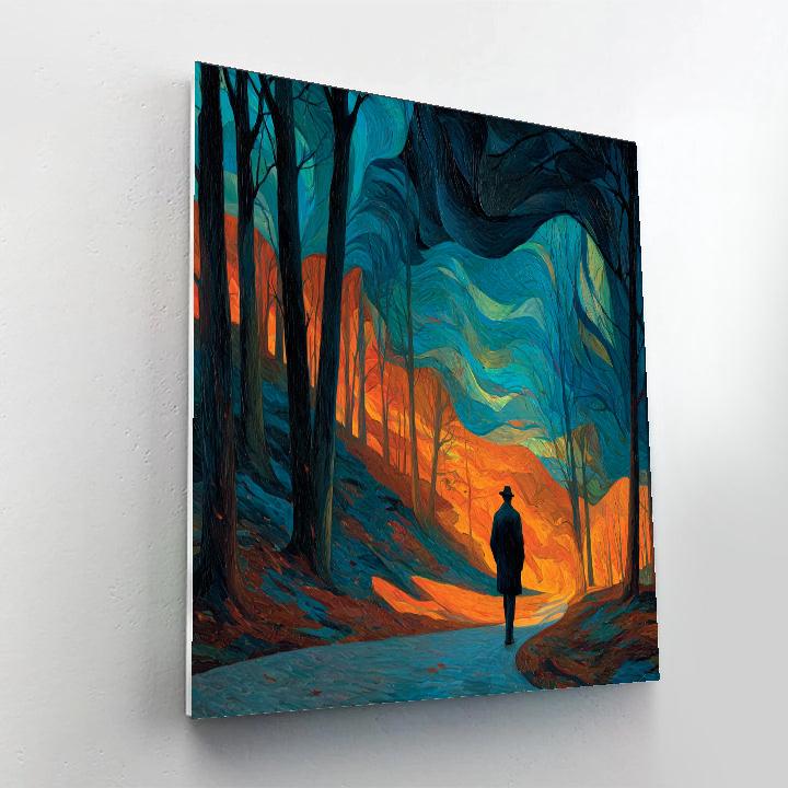Edvard Munch Inspired Emotional Forest Path paint by number