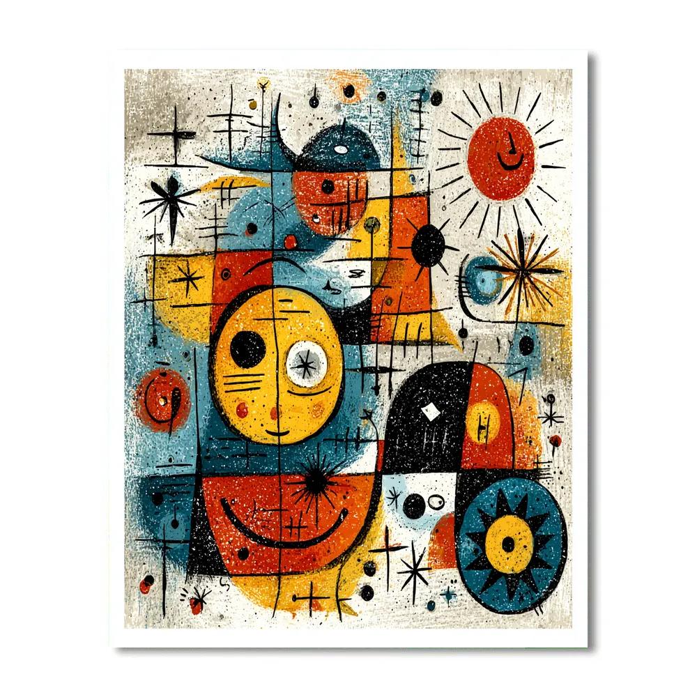 Joan Miró Inspired Cosmic Dance paint by color