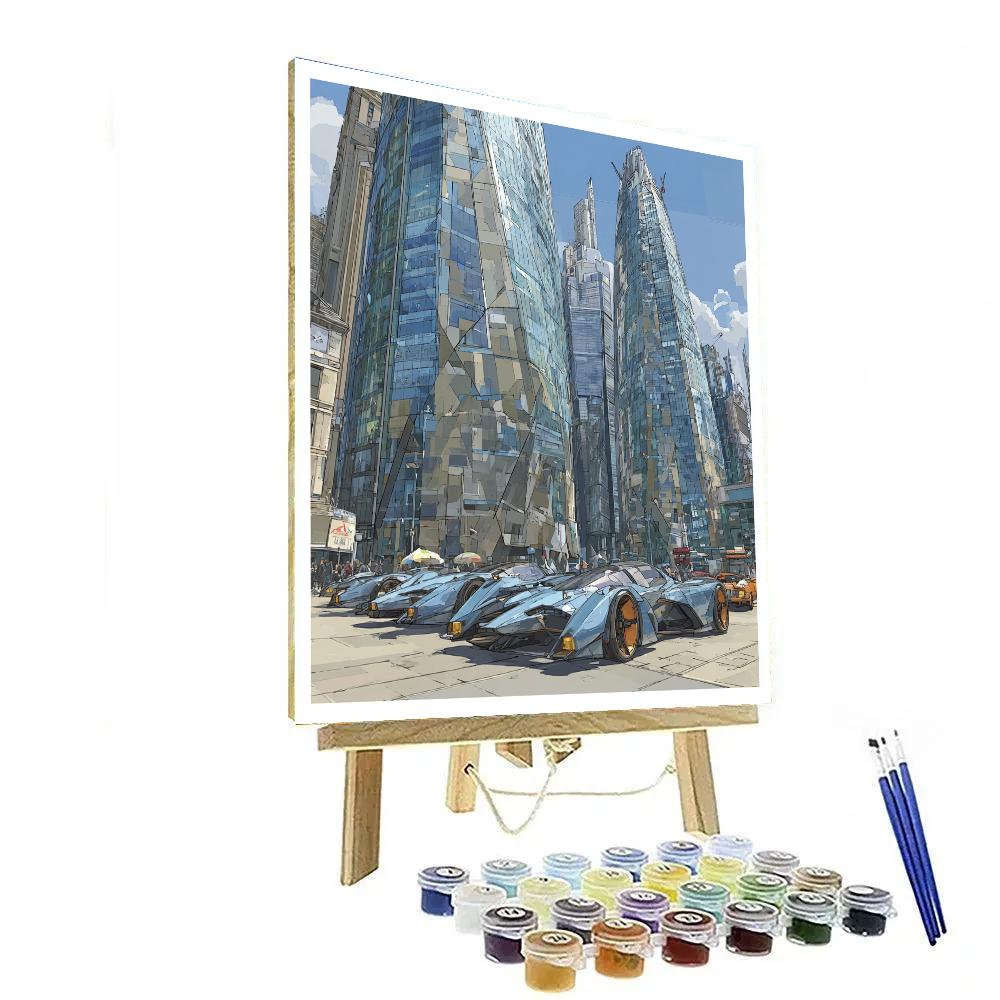Pablo Picasso Inspired Futuristic Cityscape painting number kit