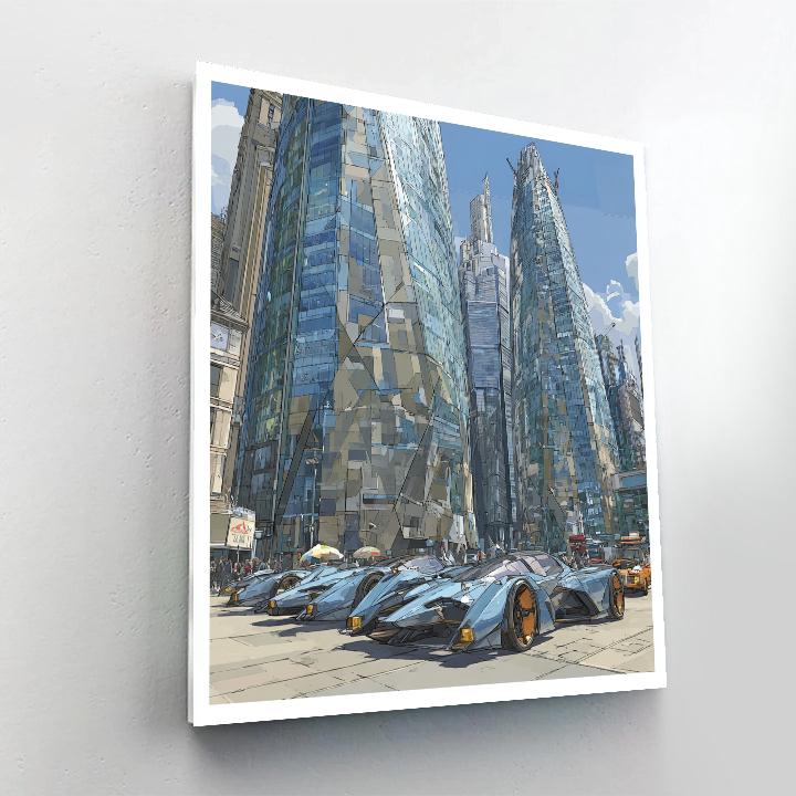 Pablo Picasso Inspired Futuristic Cityscape painting number kit