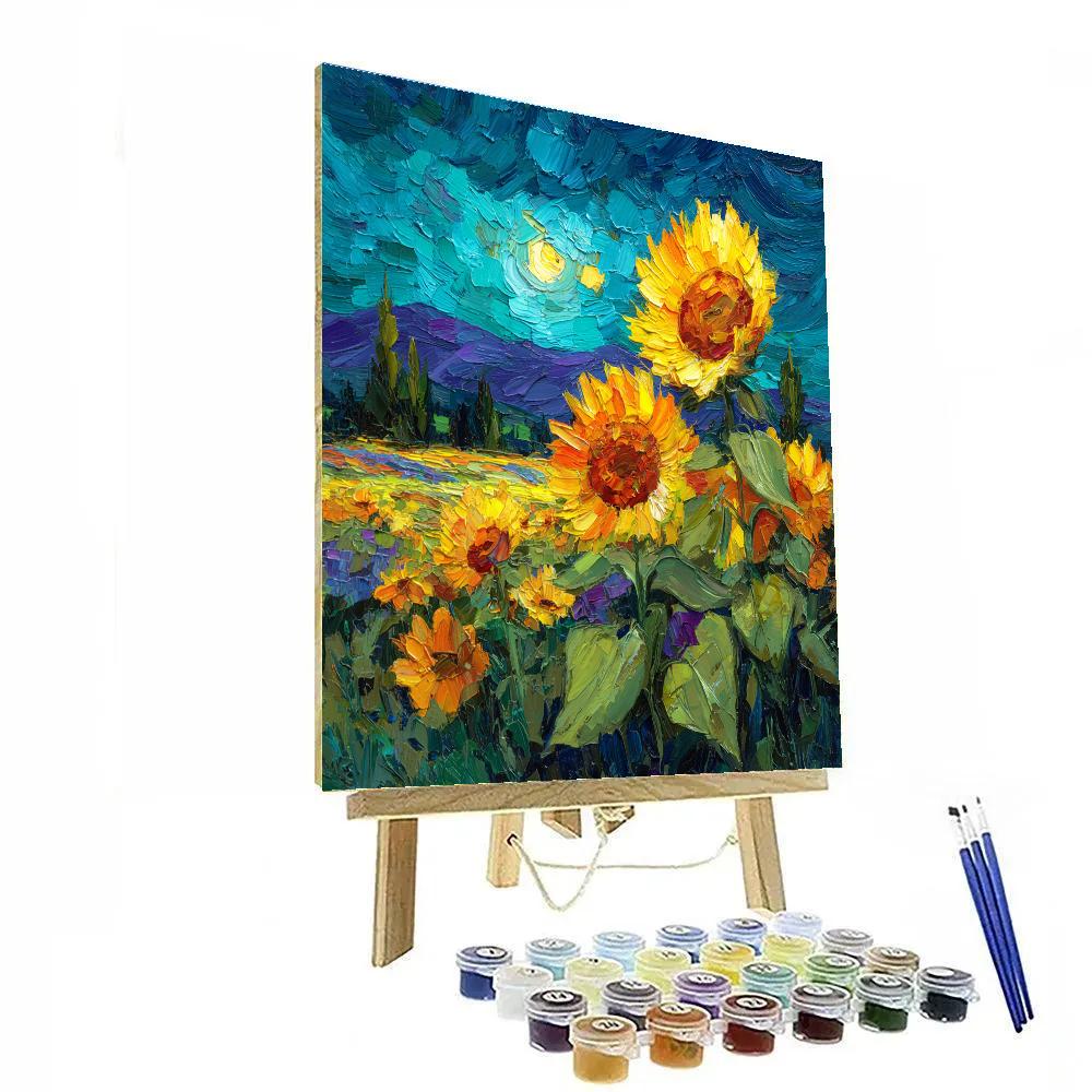 Vincent Van Gogh Inspired Blooming Sunflower Garden painting number kit