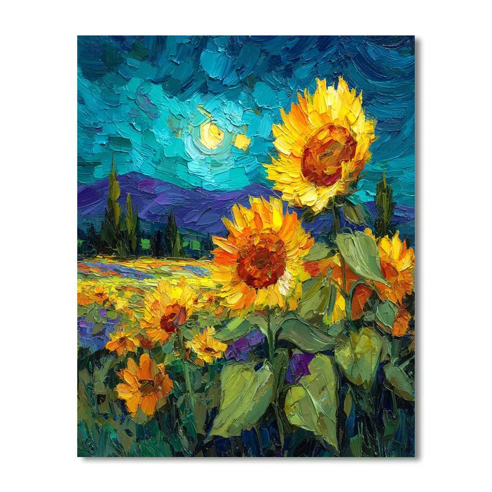 Vincent Van Gogh Inspired Blooming Sunflower Garden painting number kit