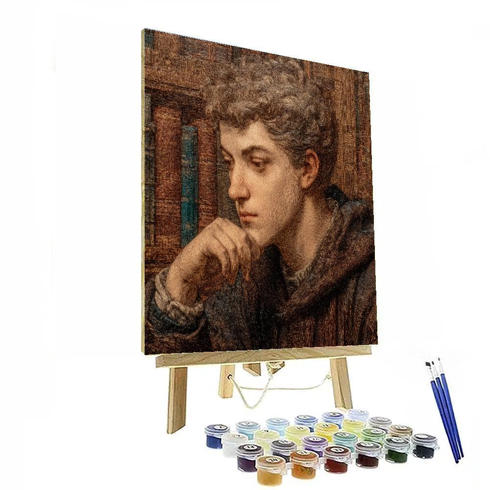 Leonardo Da Vinci Inspired Renaissance Portrait In Library painting number kit