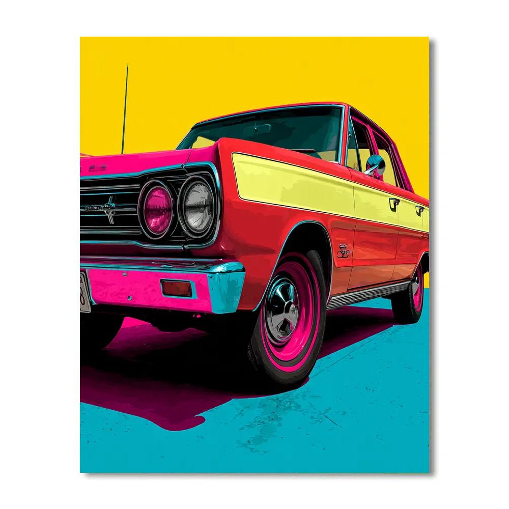 Andy Warhol Inspired Vintage Car Pop Art Paint by numbers art