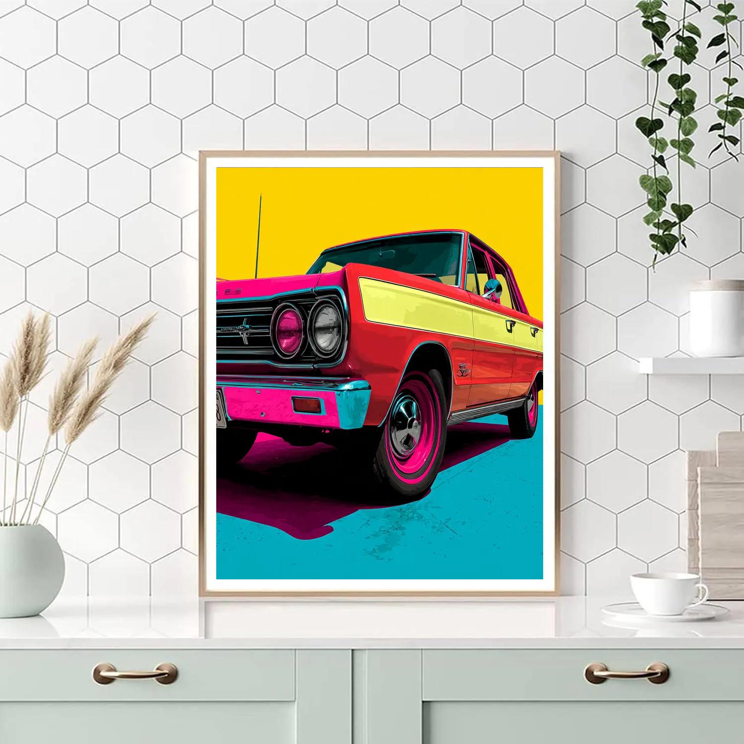 Andy Warhol Inspired Vintage Car Pop Art Paint by numbers art