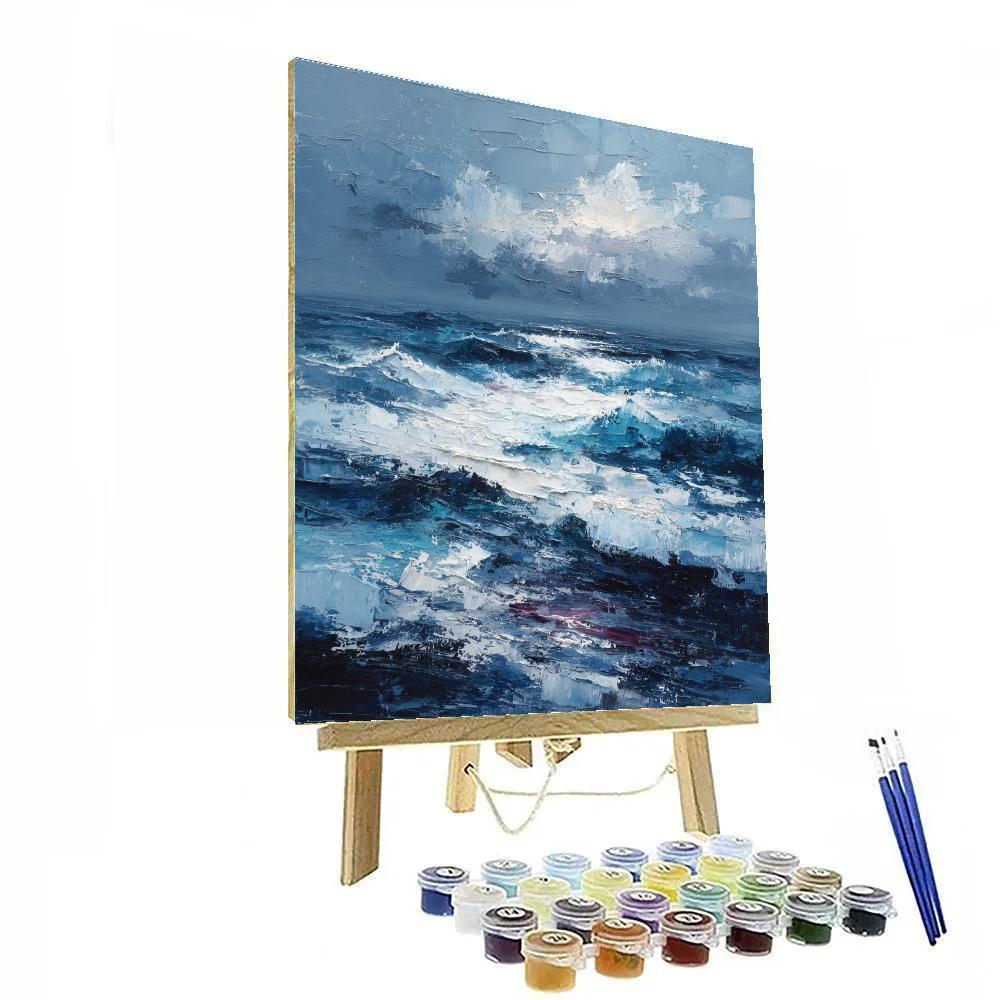 Jackson Pollock Inspired Ocean Storm Abstraction Numbered painting kits