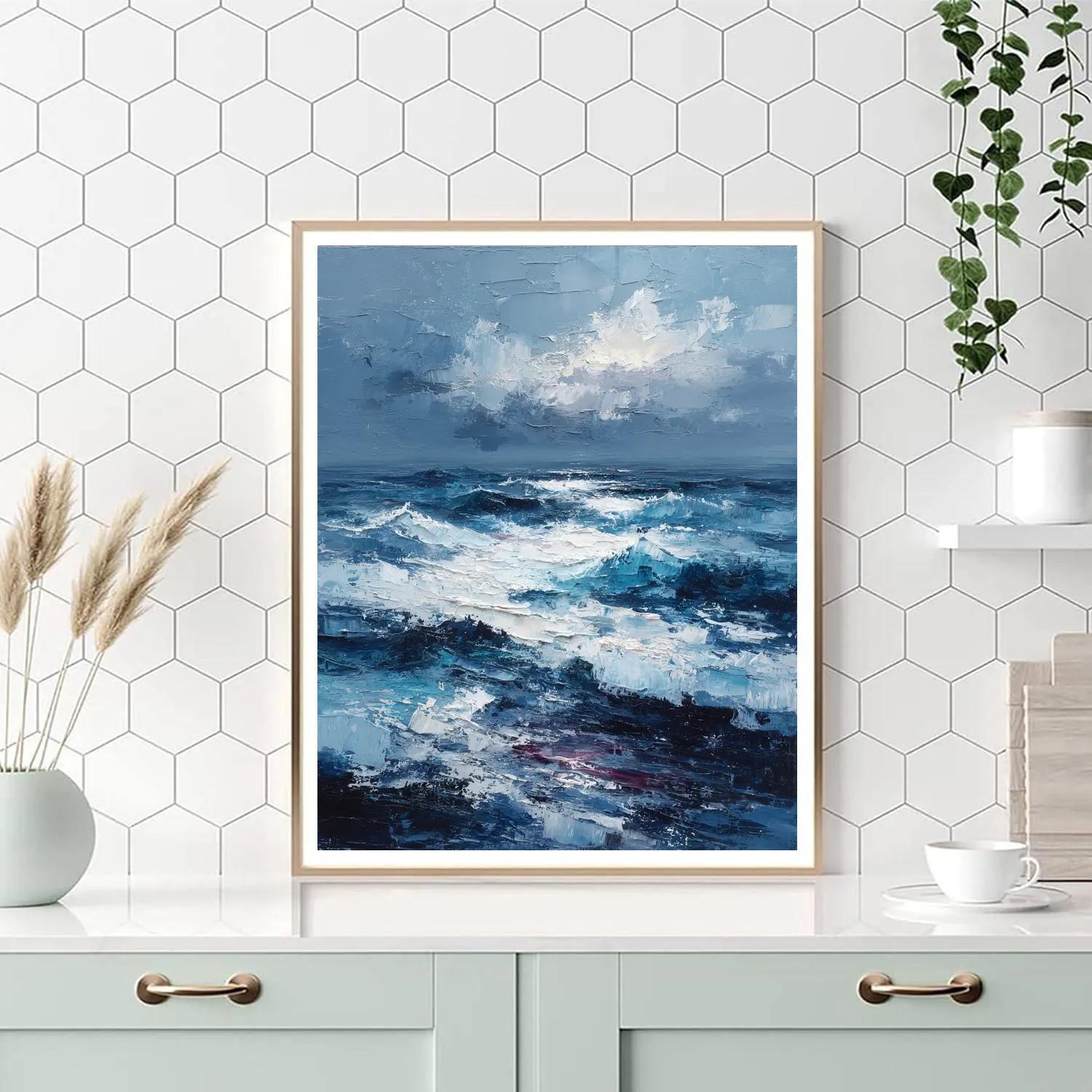 Jackson Pollock Inspired Ocean Storm Abstraction Numbered painting kits