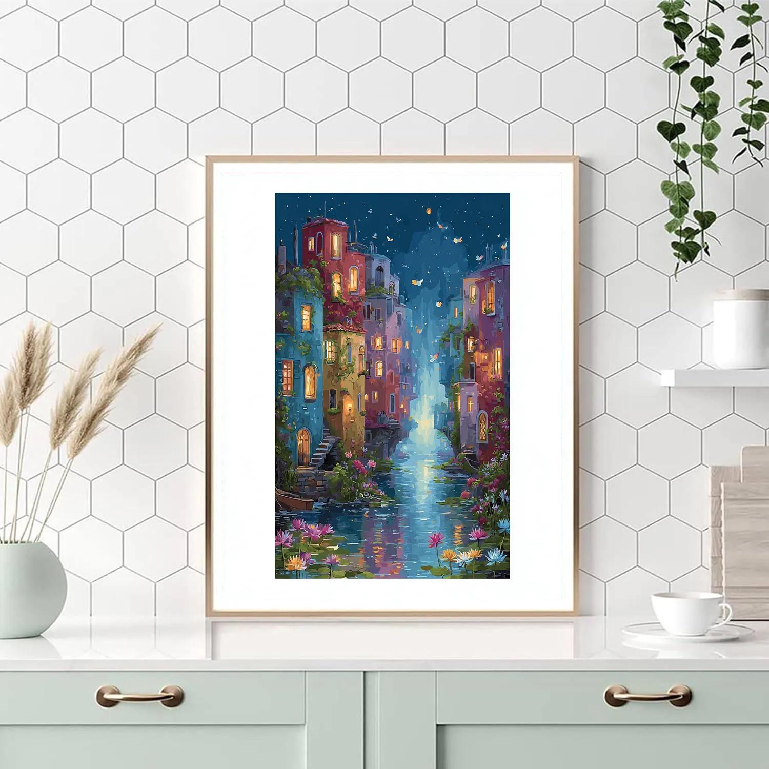 Marc Chagall Inspired Dreamlike Floating City Paint by numbers kits