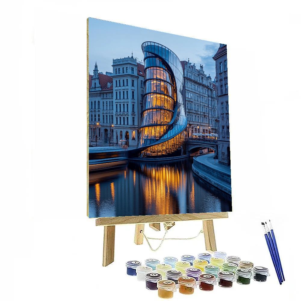Dancing House Along Vltava Prague Czech Republic painting number kit