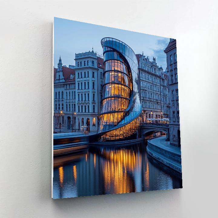 Dancing House Along Vltava Prague Czech Republic painting number kit