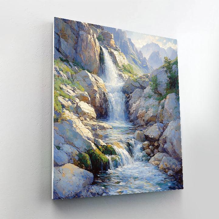 Leonardo Da Vinci Inspired Mountain Waterfall Study Numbered painting kits