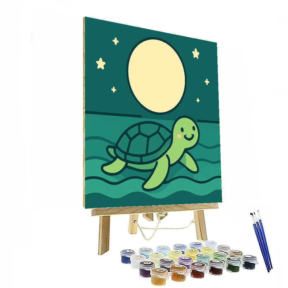 Moonlit Ocean Turtle DIY paint by numbers