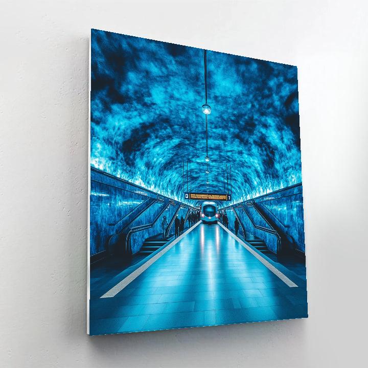 Underground Artwork Stockholm Metro Sweden Number painting