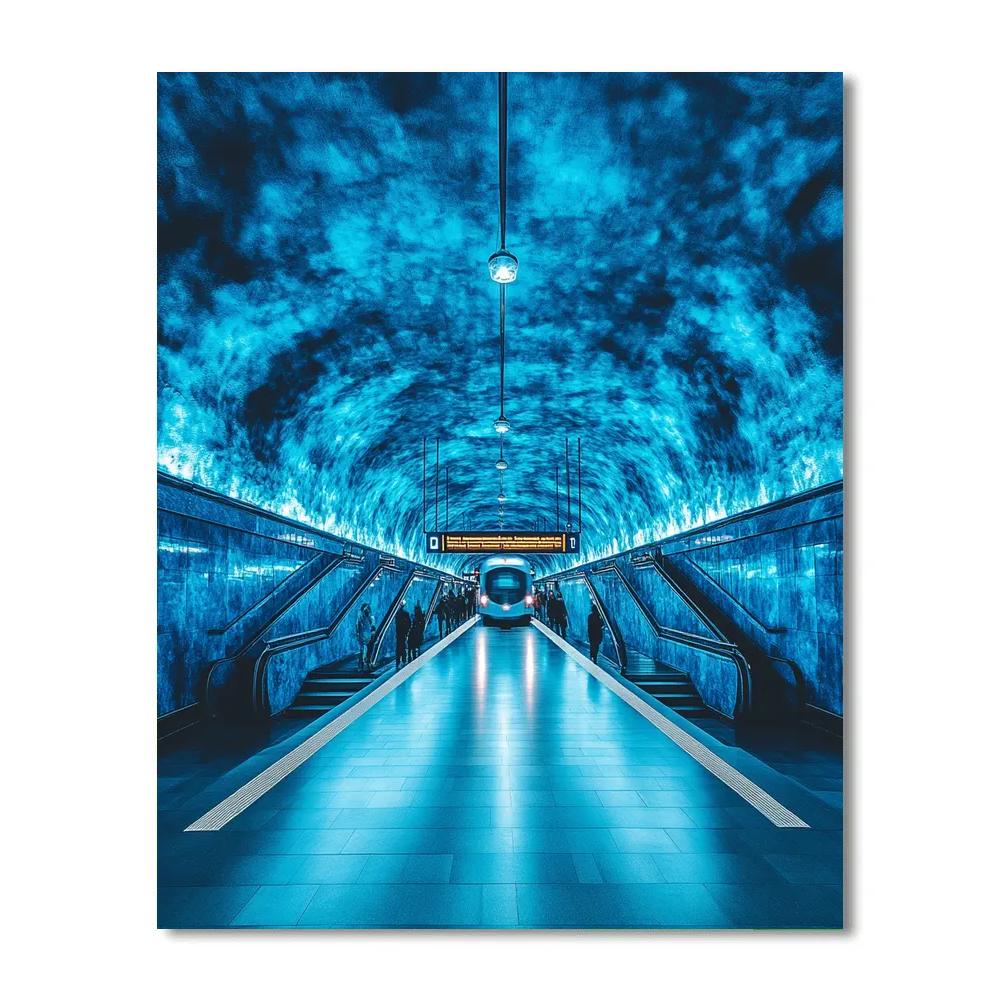 Underground Artwork Stockholm Metro Sweden Number painting