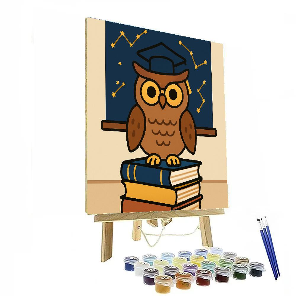 Cosmic Library Owl painting number kit