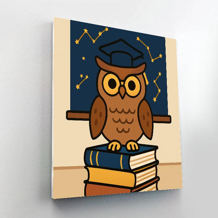 Cosmic Library Owl painting number kit