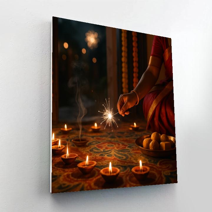 Diwali Doorstep Evening paint by numbers