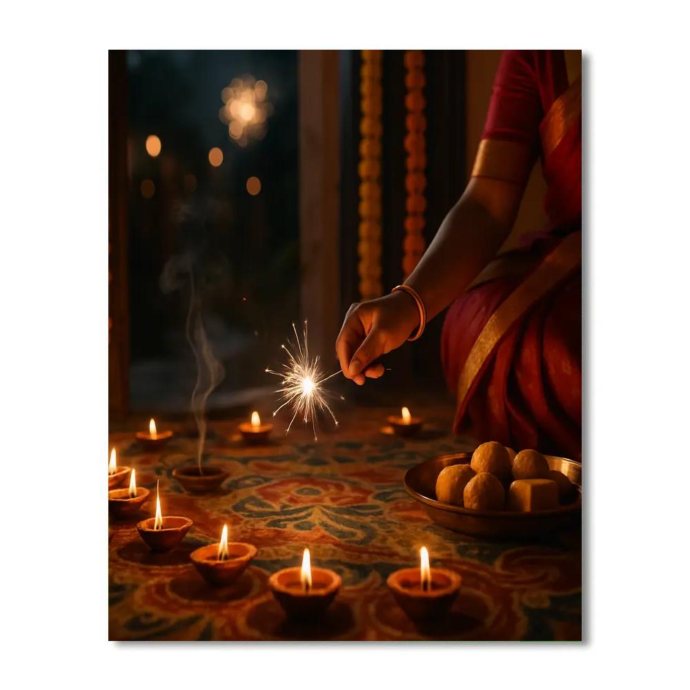 Diwali Doorstep Evening paint by numbers