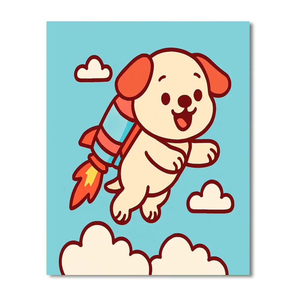 Rocket Puppy Patrol paint by number