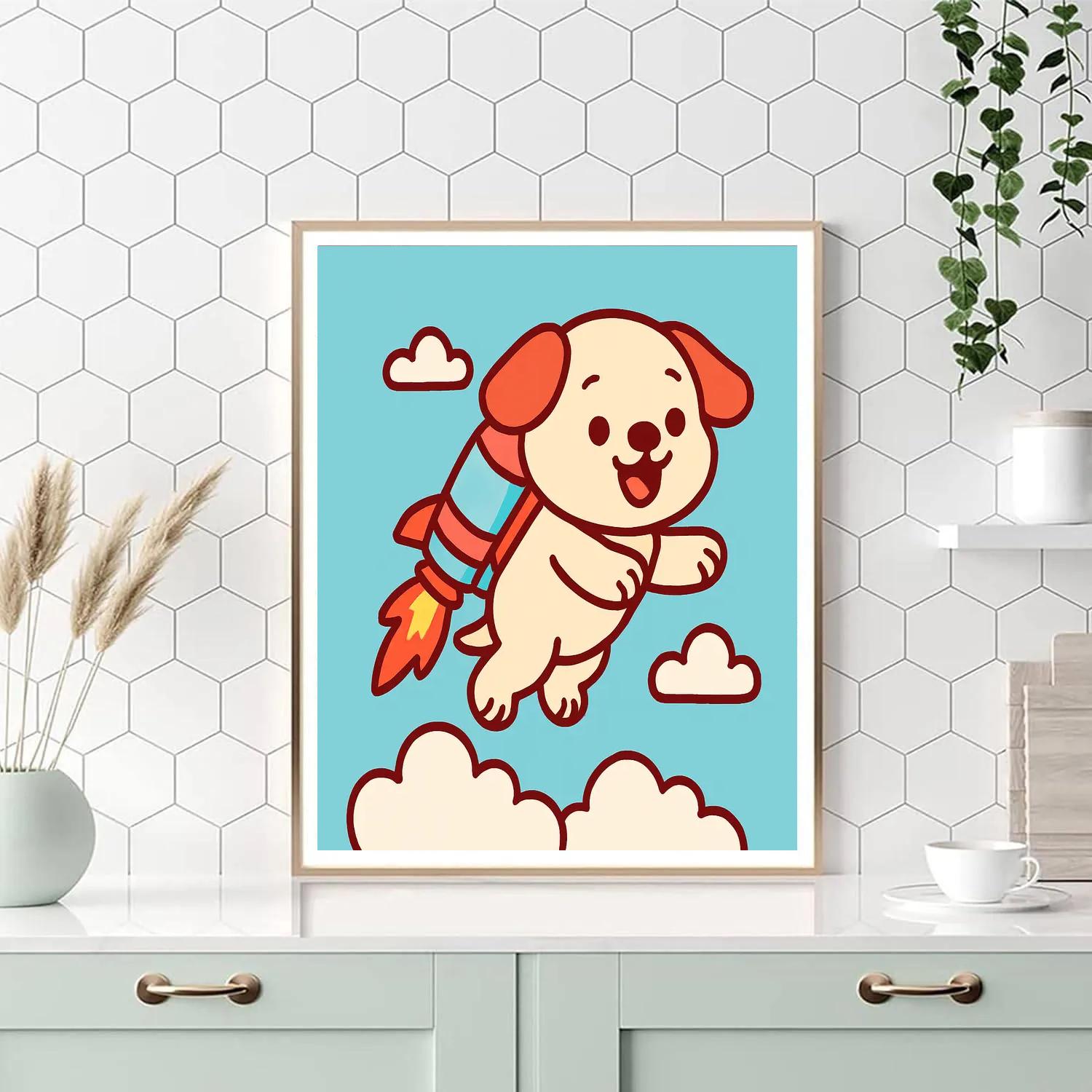 Rocket Puppy Patrol paint by number