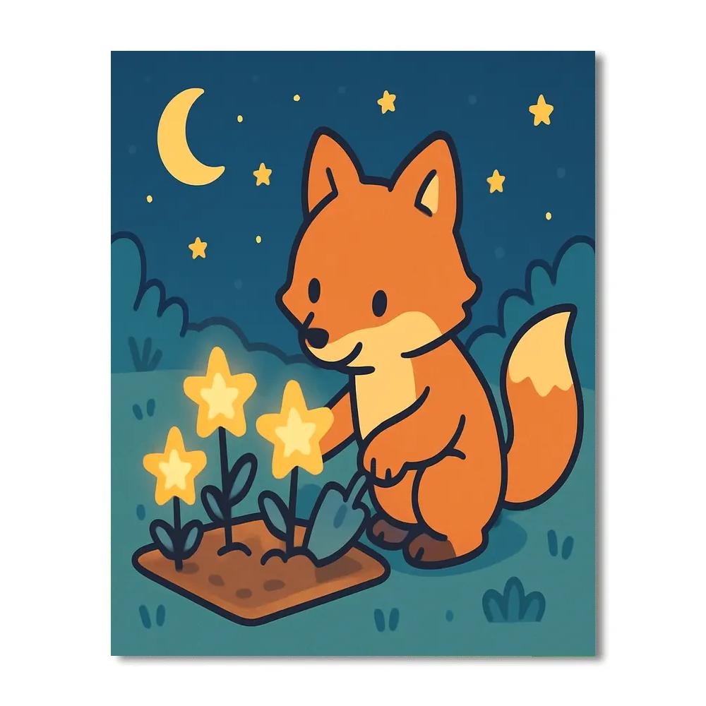 Star Garden Fox paint by number