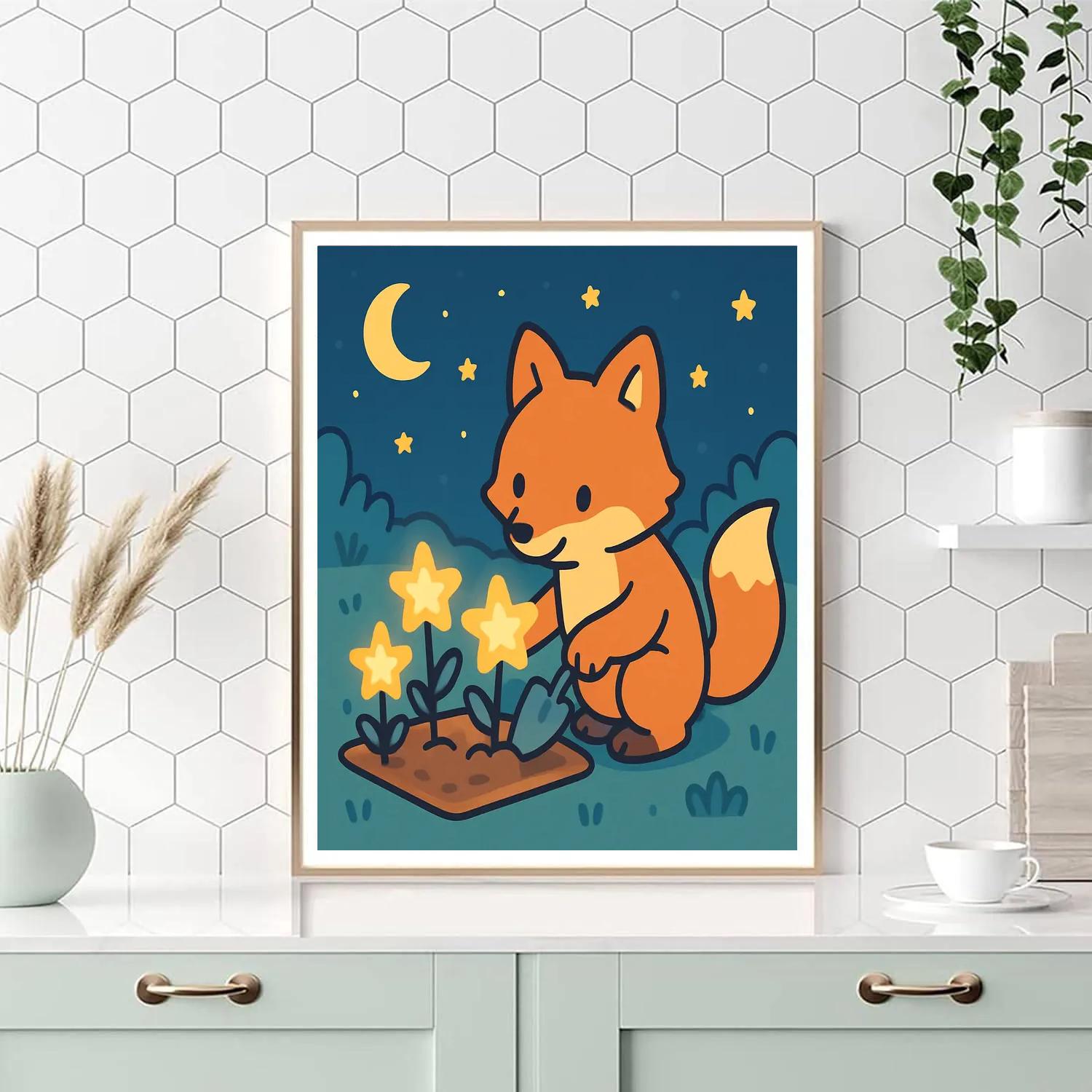 Star Garden Fox paint by number