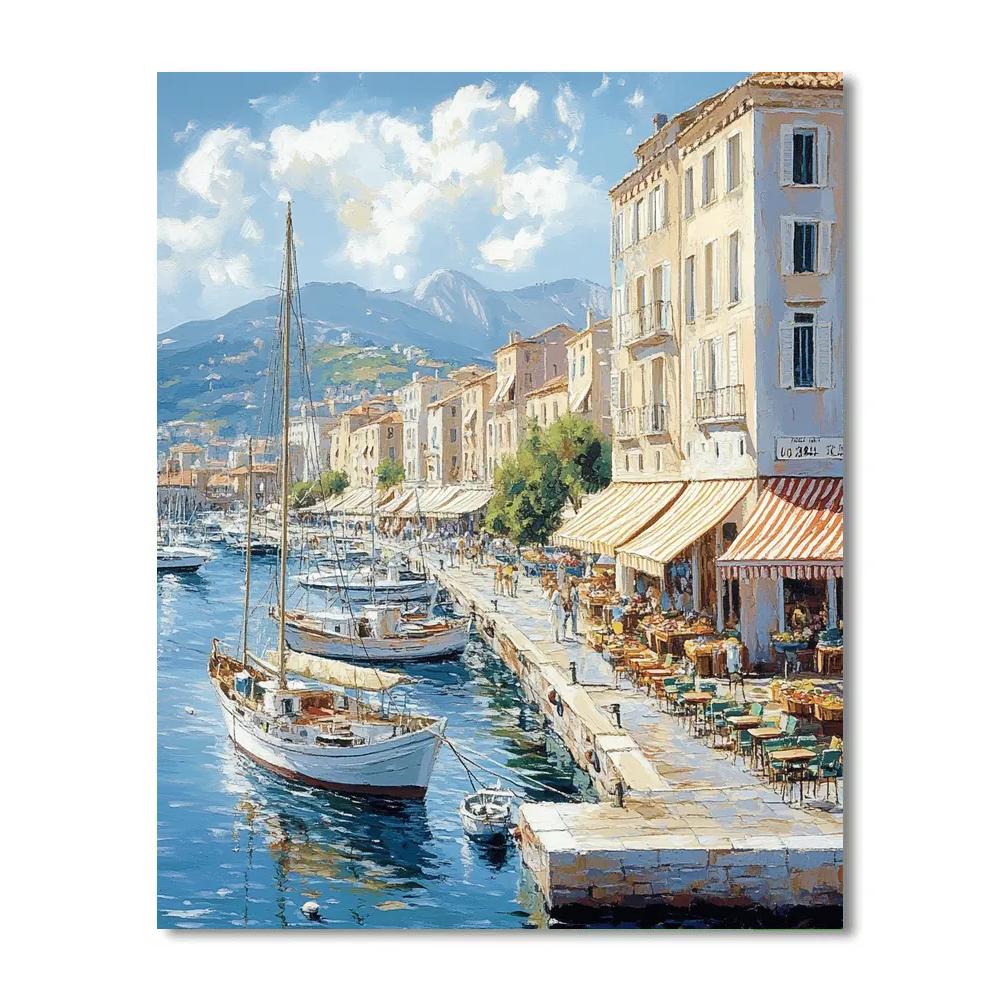 Old Port Boardwalk Marseille France Numbered painting kits