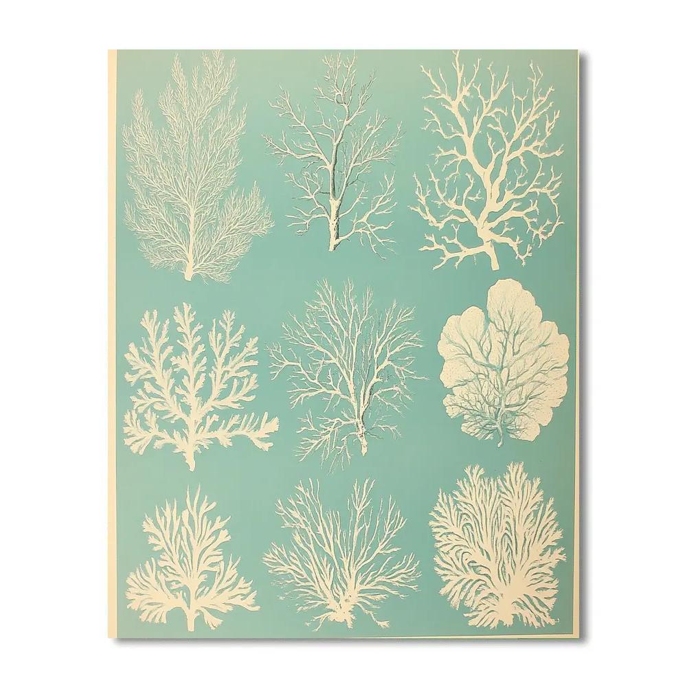 Leonardo Da Vinci Inspired Coral Garden Study Number painting