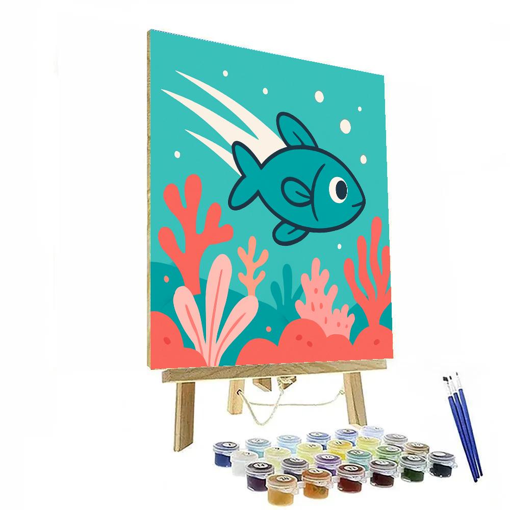 Underwater Comet Fish paint by color