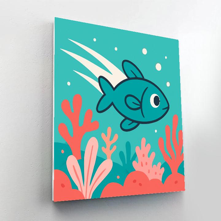 Underwater Comet Fish paint by color