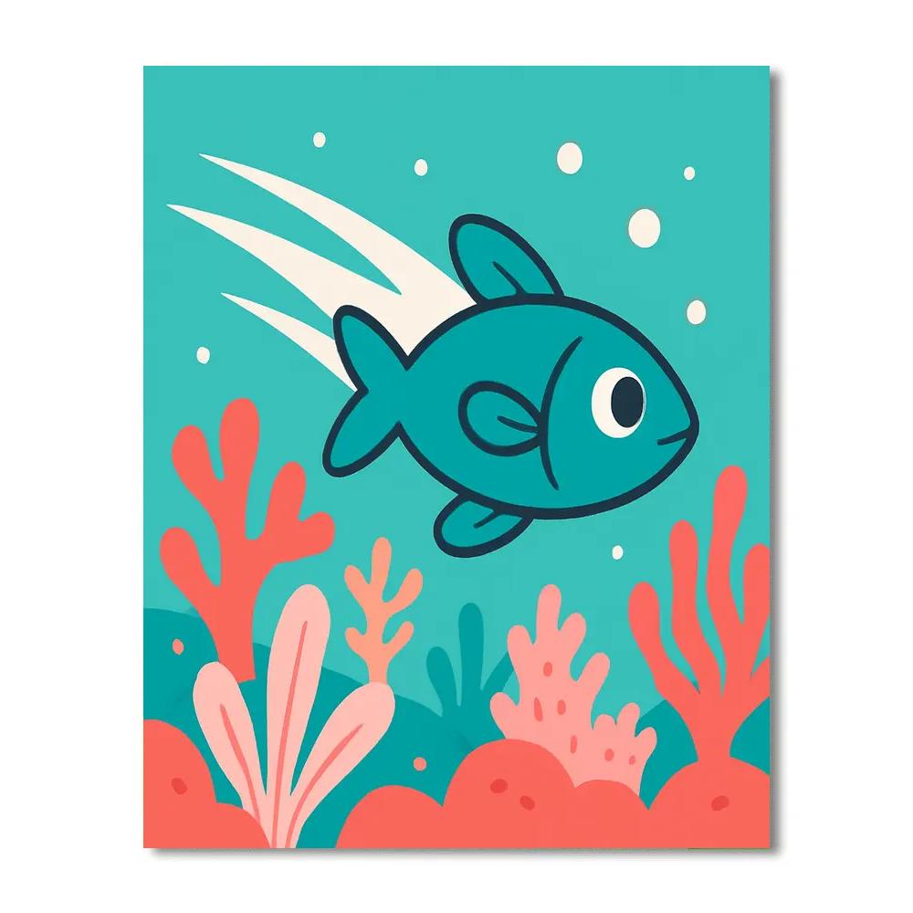 Underwater Comet Fish paint by color