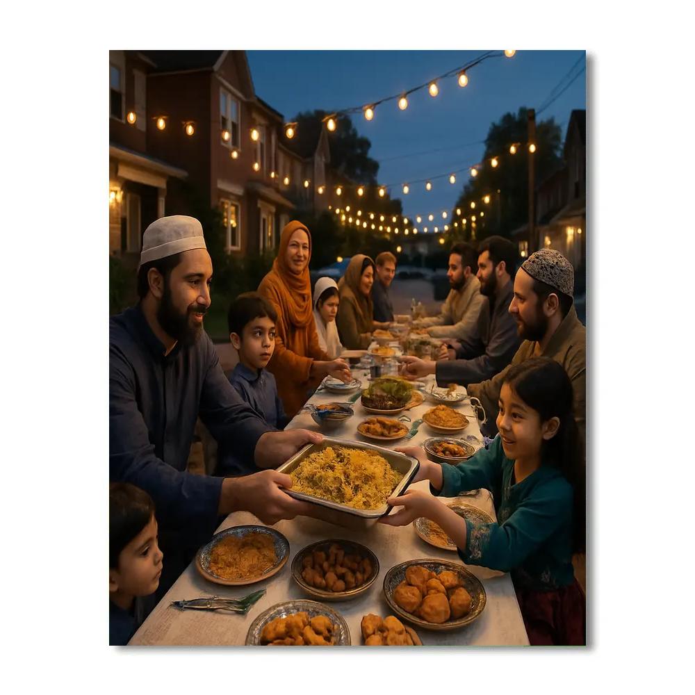 Eid Al-Fitr Street Feast Paint by numbers art