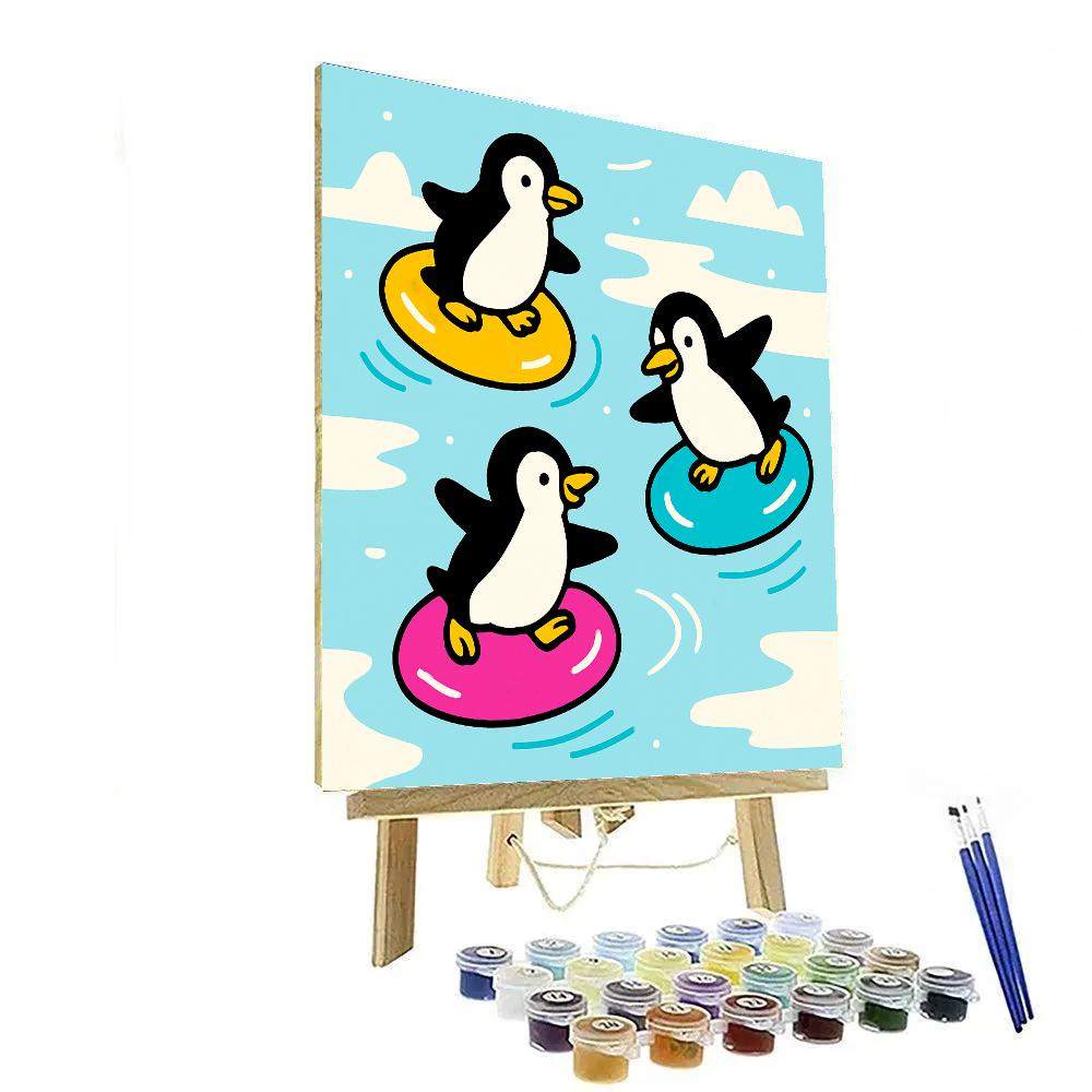 Playful Planet Penguins painting number kit