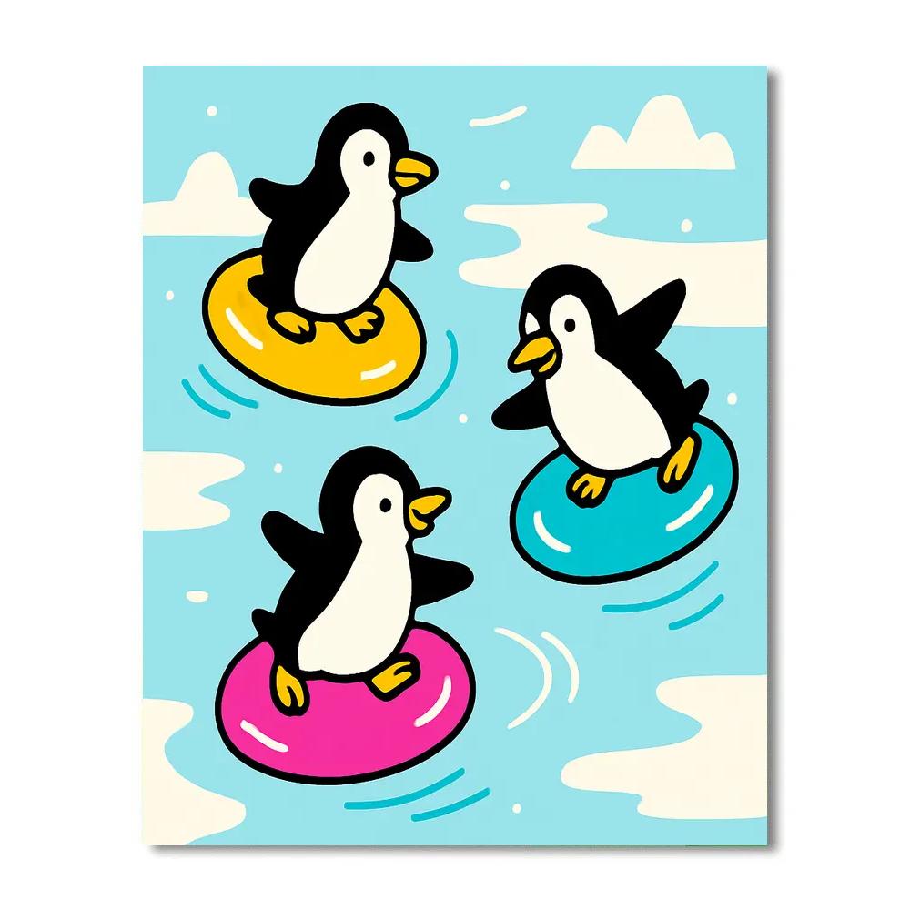 Playful Planet Penguins painting number kit