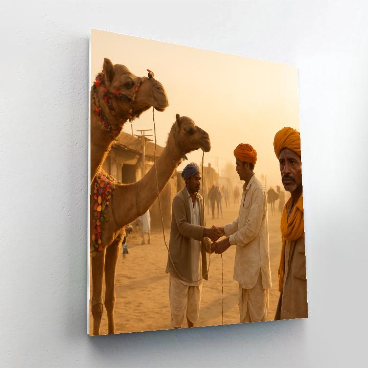 Pushkar Camel Fair Bazaar Painting by numbers kit