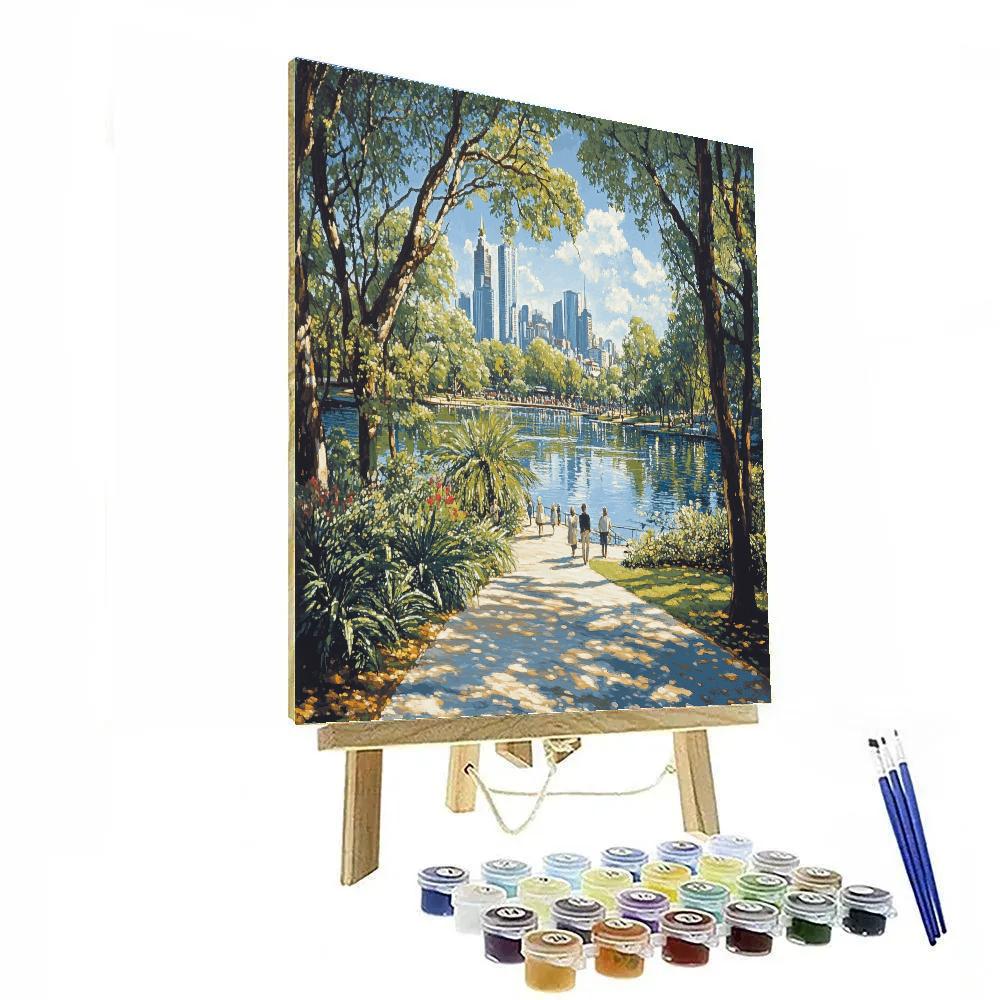Royal Botanic Gardens Melbourne Lakeside Australia Painting by numbers kit