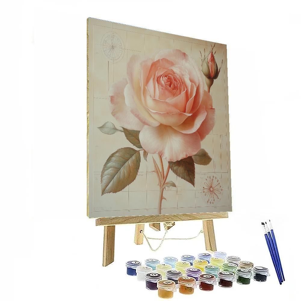 Leonardo Da Vinci Inspired Rose And Seed Pod Study DIY paint by numbers