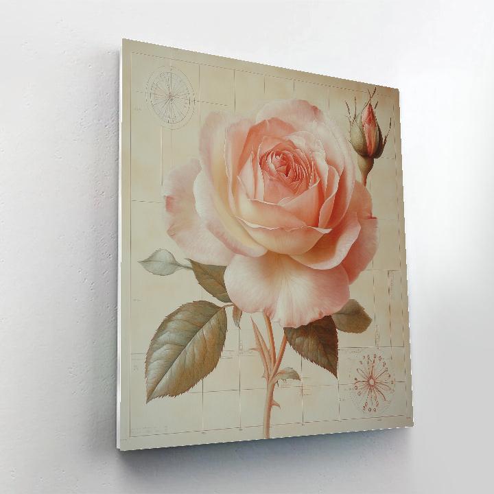 Leonardo Da Vinci Inspired Rose And Seed Pod Study DIY paint by numbers